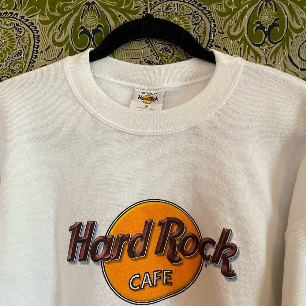 Vintage Y2K Hard Rock Cafe White Las Vegas Crewneck Sweatshirt Size Medium - Picture 2 of 15